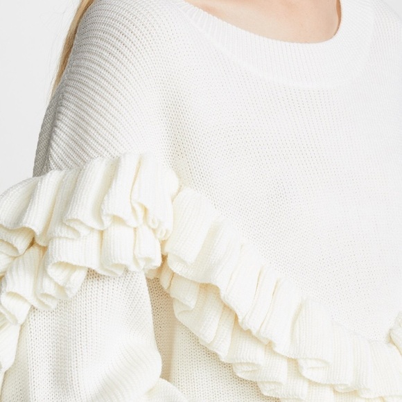 Frame Ruffle-Yoke Ribbed Sweater NWOTS - Picture 2 of 10